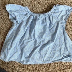Zara Kids blue stripe and daisy top